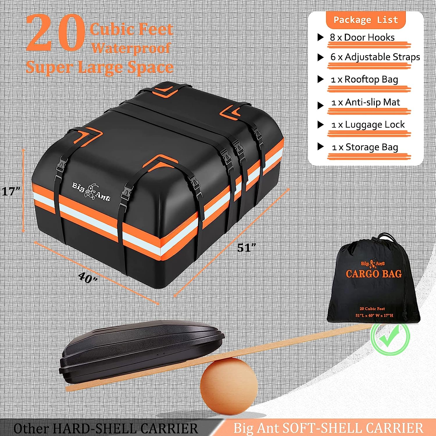 Large discount roof bag