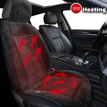 Heated Seat Cushion 12V Full Size Winter Warmer - Universal Fit for Auto Supplies Home Office Chair - Black - Online store for your car