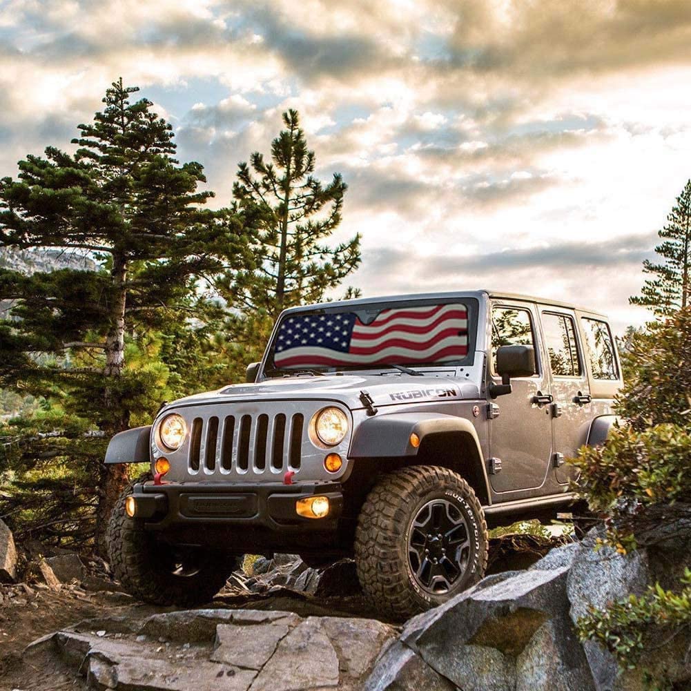 Jeep Wrangler Windshield Sun Shade with New Orleans Saints Logo; Black  (Universal; Some Adaptation May Be Required) - Free Shipping